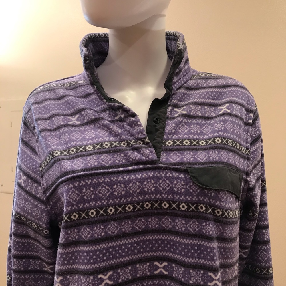 Jachs Cabin Fleece Pullover Sweater Womens Size Large Lavender Grey Outerwear - Picture 5 of 15